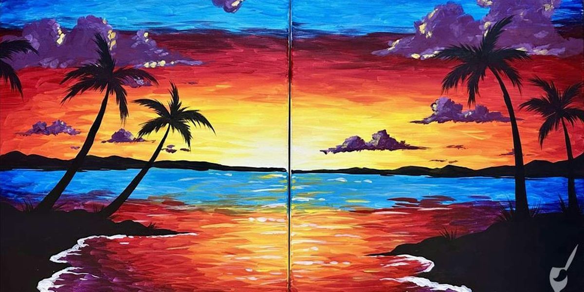 Golden Sunset Beach View - Paint and Sip by Classpop!™, 6 June | Event in San Antonio | AllEvents