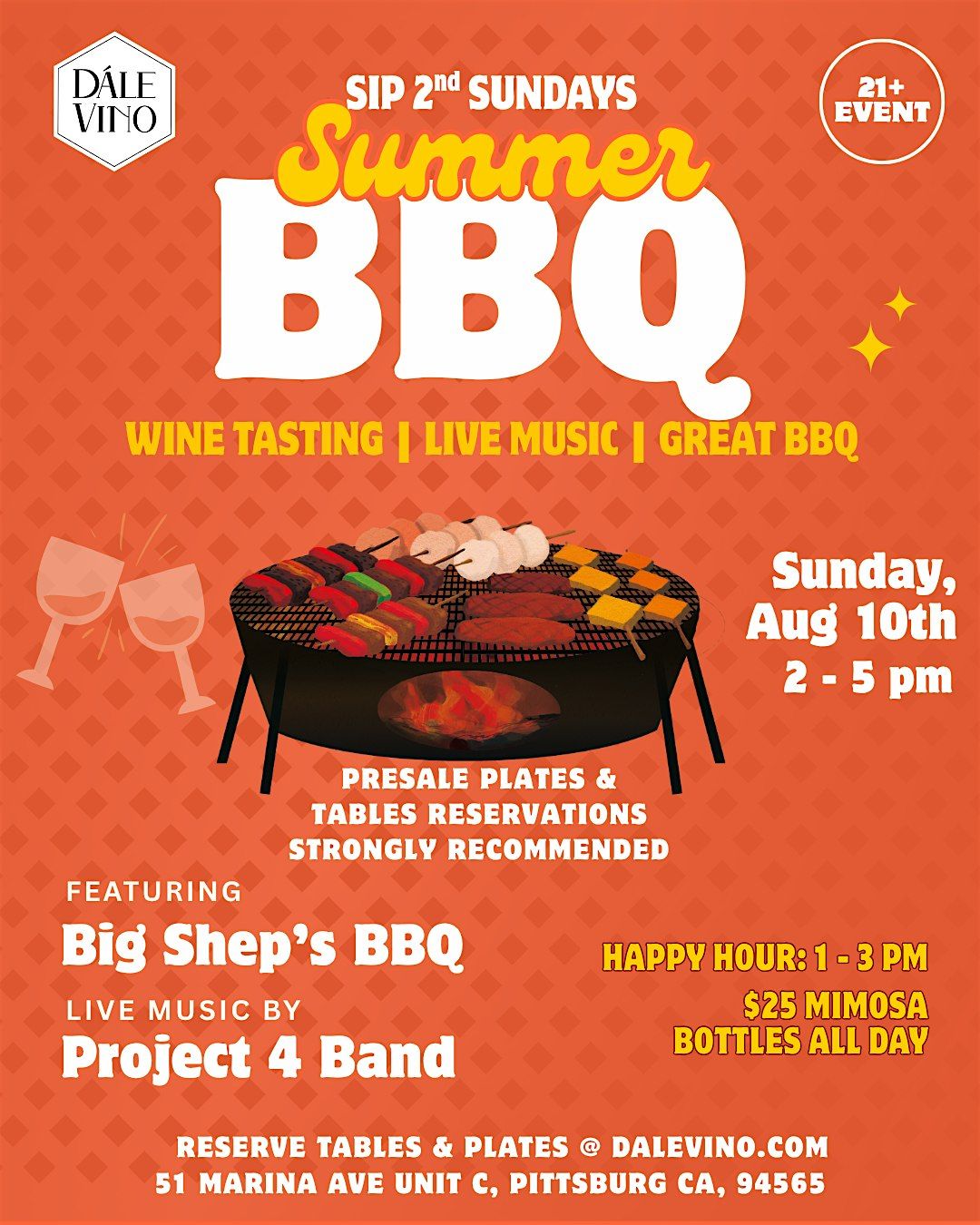 SIP 2nd Sundays Summer BBQ ft Project 4 Band, Big Shep's BBQ & Wine Tasting, 10 August | Event in Pittsburg