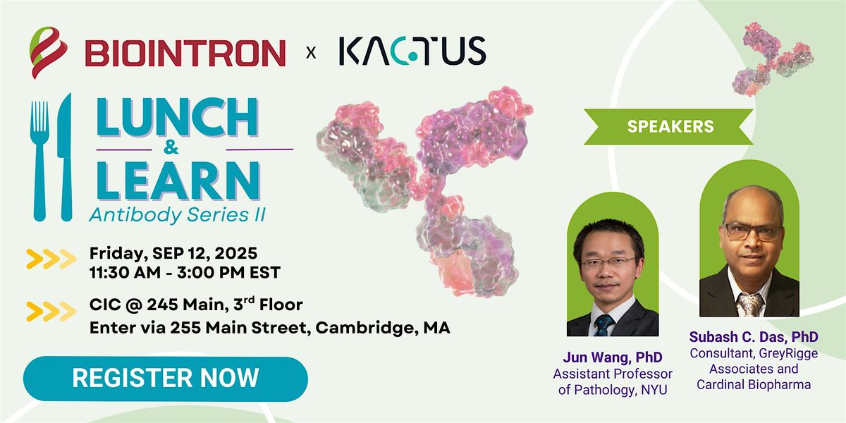 Biointron & Kactus Lunch & Learn: Antibody Series II, 12 September | Event in Cambridge | AllEvents