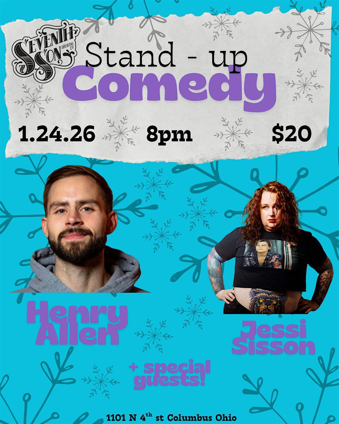 Stand Up Comedy Night with Henry Allen and Jessi Sisson, 24 January | Event in Columbus | AllEvents