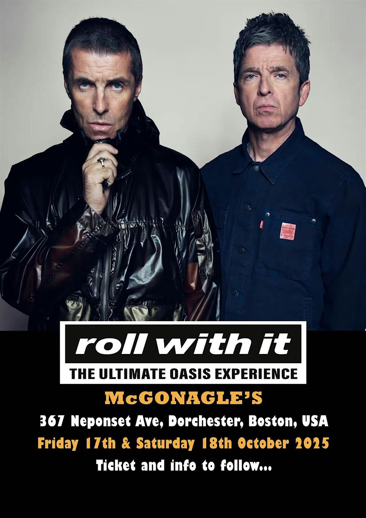 Roll With It Oasis Tribute, 17 October | Event in Boston | AllEvents