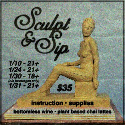 SCULPT & SIP - live nude model - bottomless chai, lattes - intro