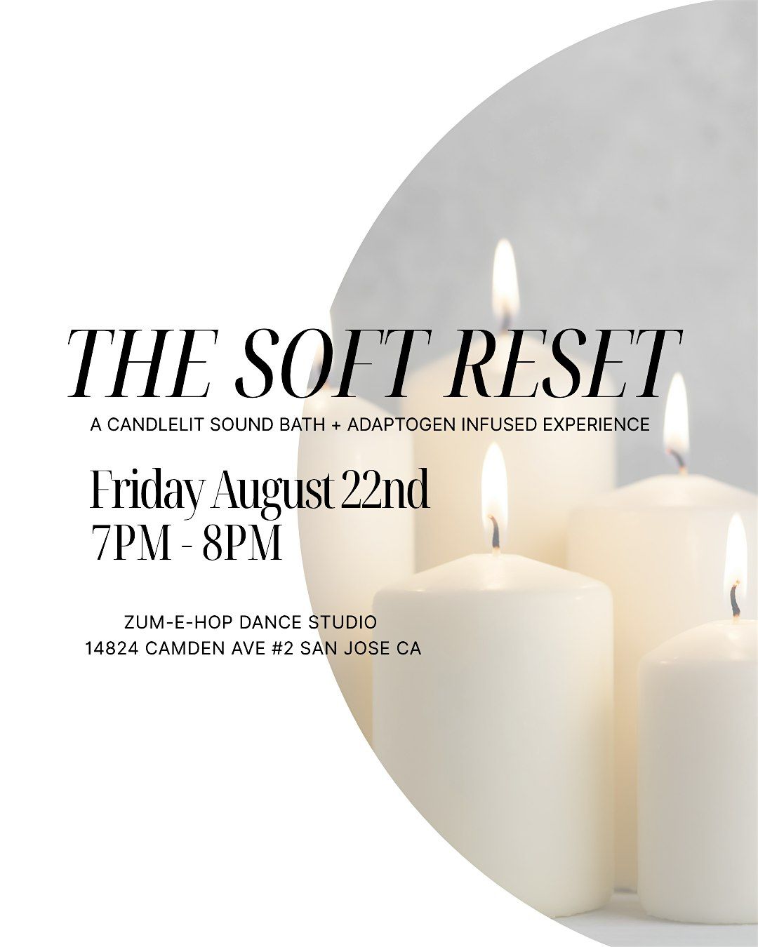 The Soft Reset : A Candlelit Sound Bath Experience, 22 August | Event in San Jose | AllEvents