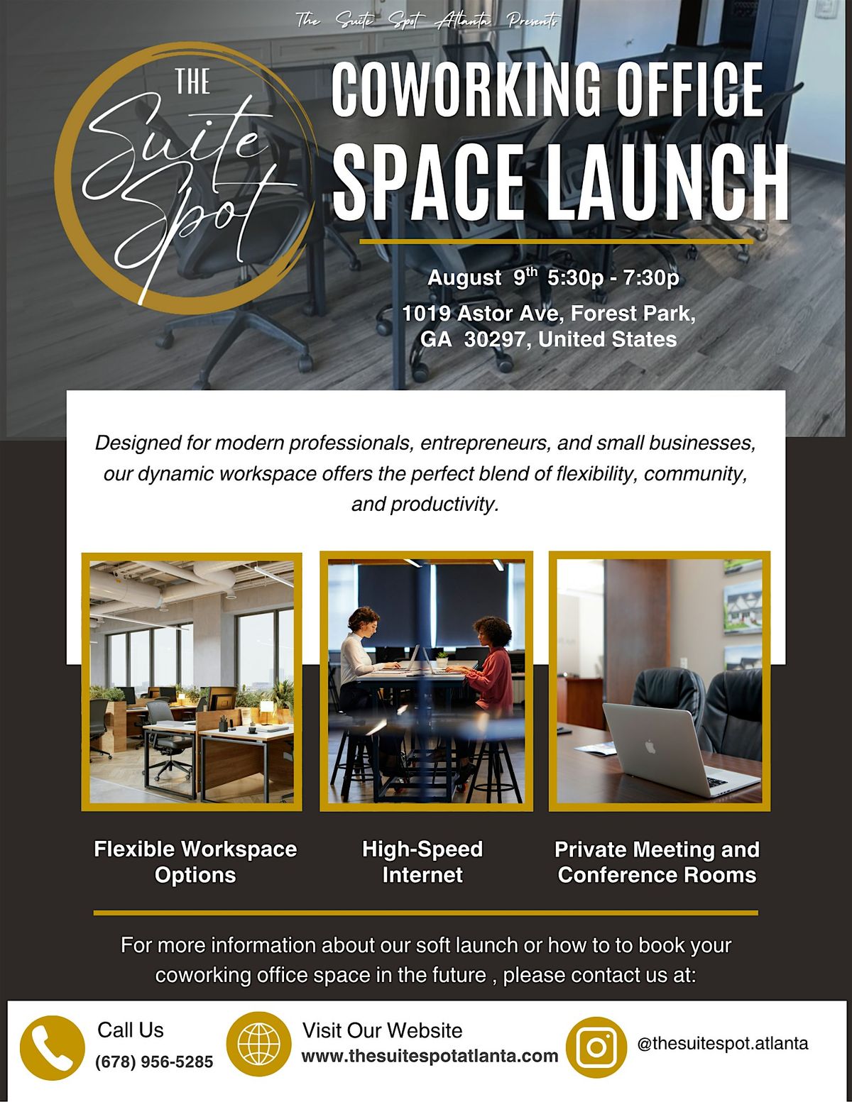 The Suite Spot Coworking Launch, 9 August | Event in Forest Park | AllEvents