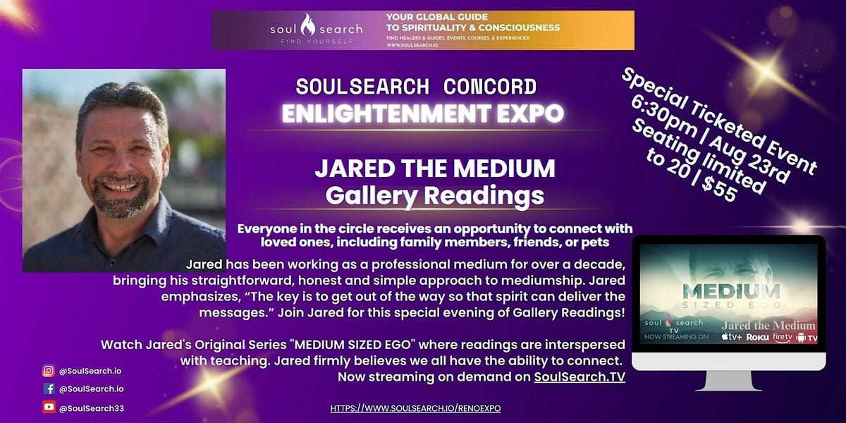 Circle Readings with JARED THE MEDIUM, 23 August | Event in Concord | AllEvents