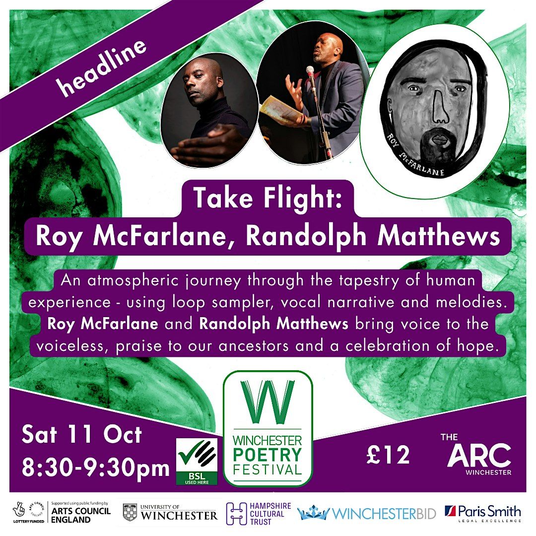 Saturday Headline: Take Flight - Roy McFarlane, Randolph Matthews, 11 October | Event in Winchester | AllEvents