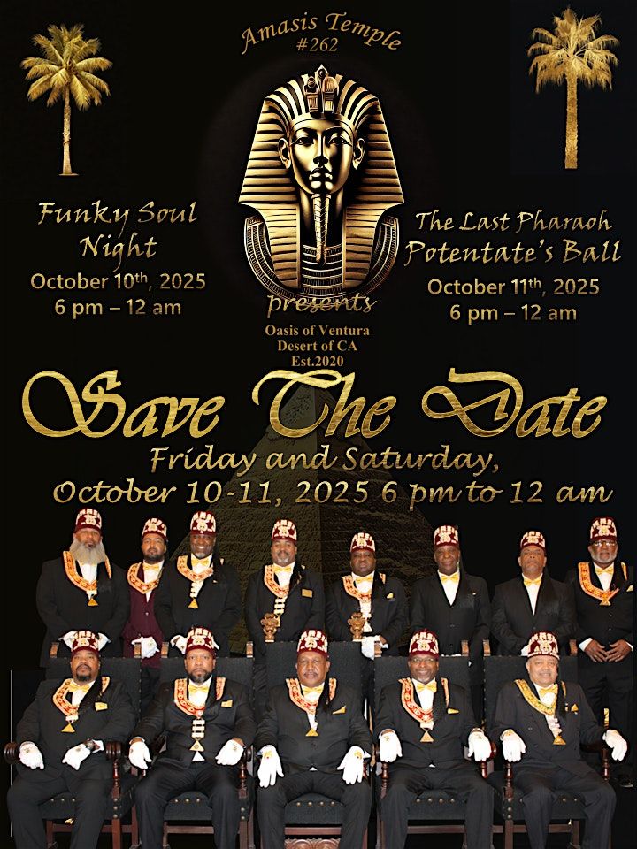 AMASIS TEMPLE No. 262 POTENTATES' BALL 25, 10 October | Event in Ventura | AllEvents