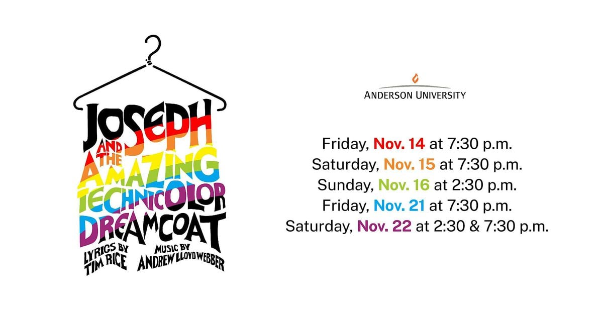 Joseph and the Amazing Technicolor Dreamcoat, 21 November | Event in Anderson | AllEvents