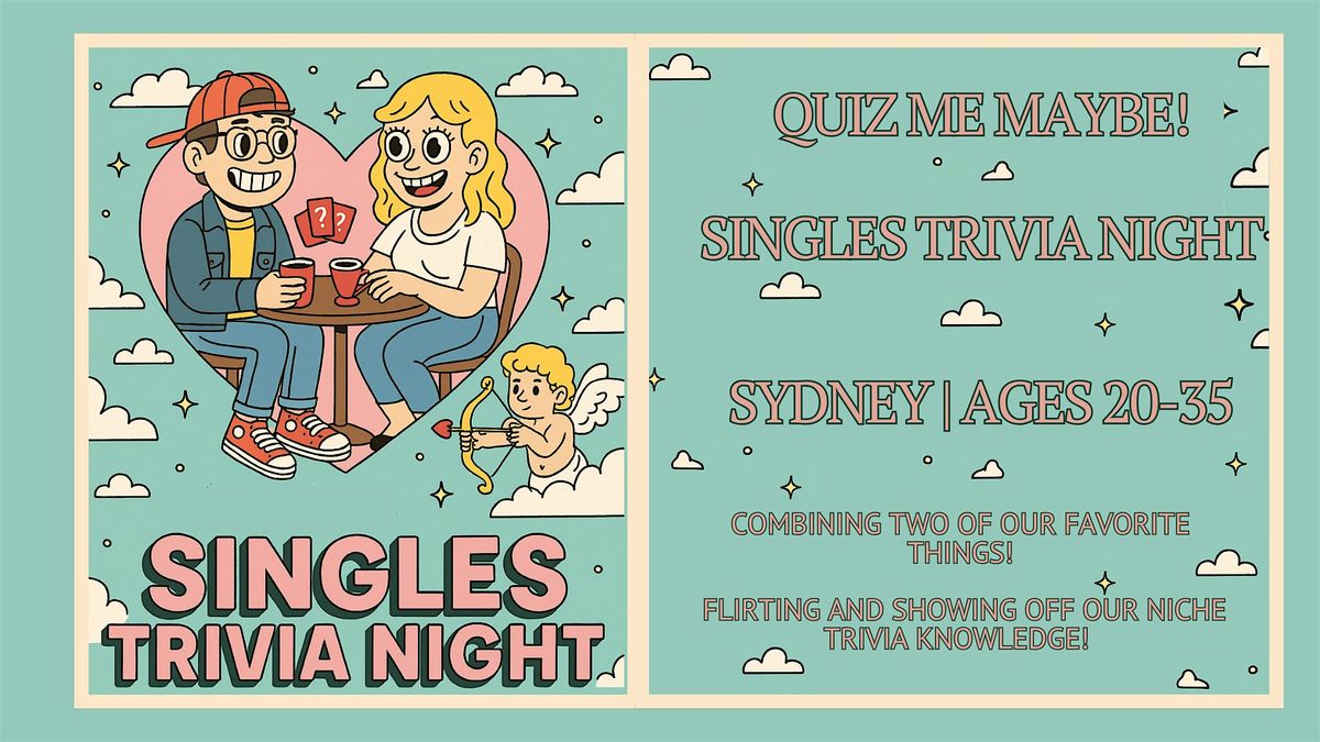 Singles Trivia Night: Quiz Me Maybe | Sydney | Ages 20-35, 20 October | Event in Redfern | AllEvents