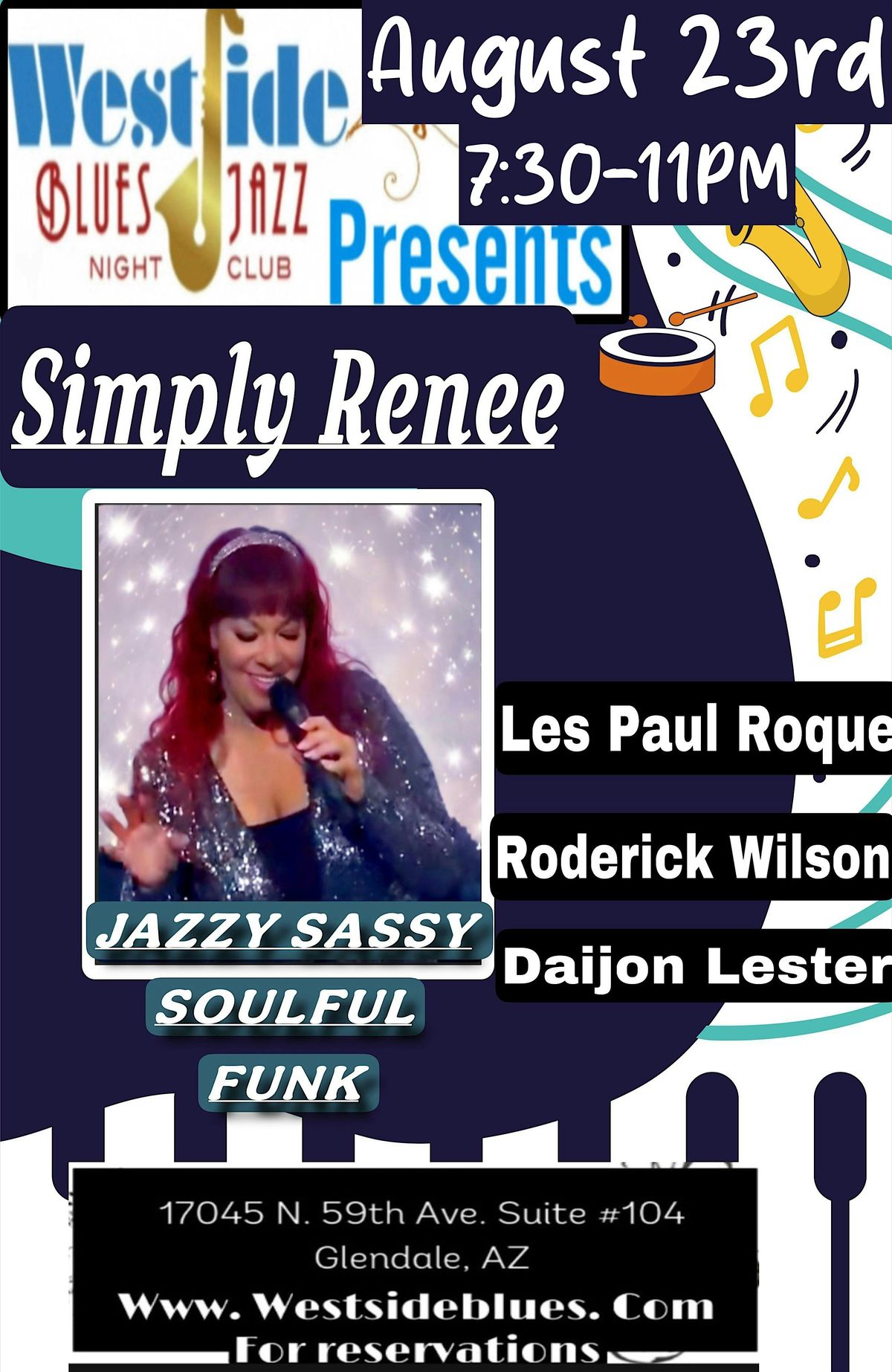 Simply Renee (Jazzy, Sassy, Soulful Funk), 23 August | Event in Glendale | AllEvents