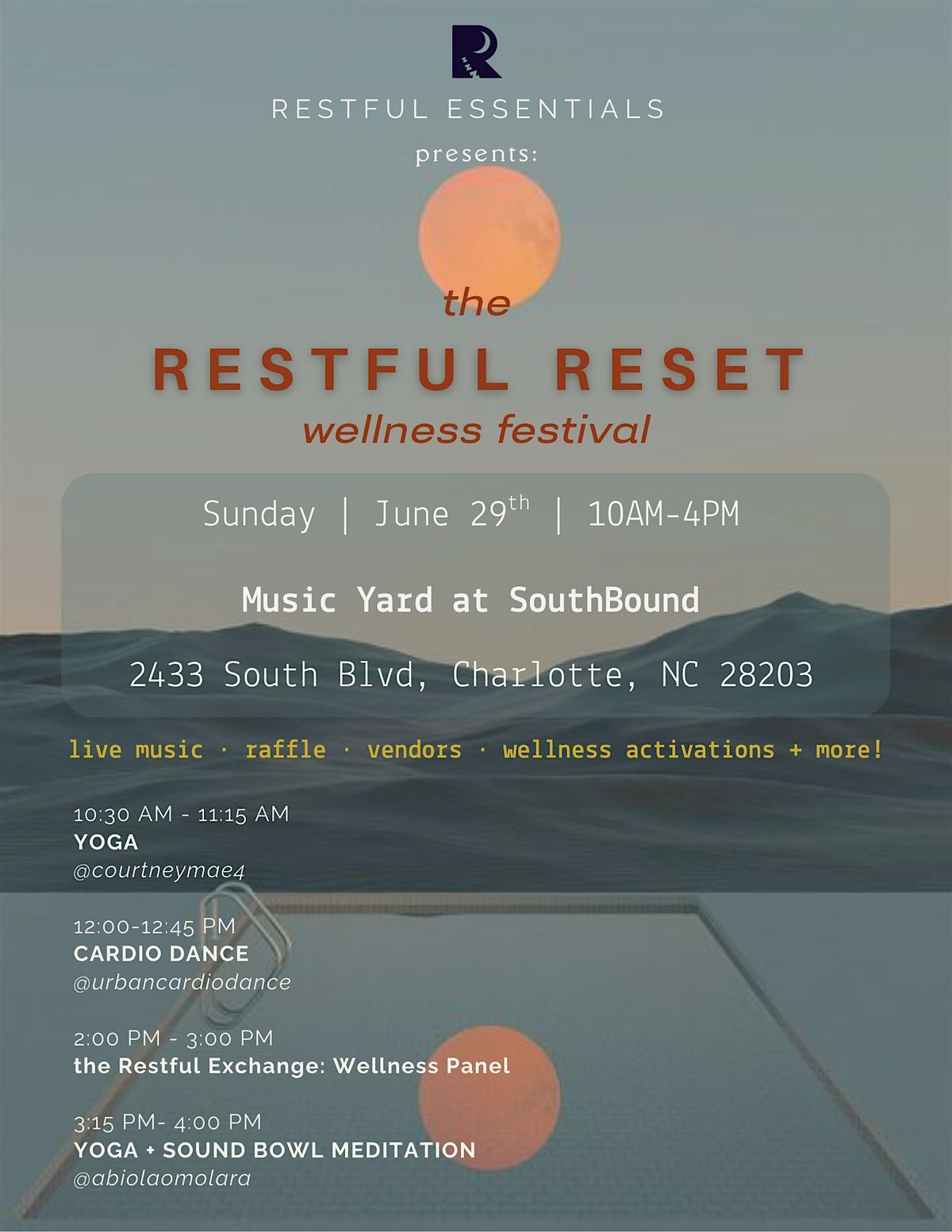 The Restful Reset Wellness Festival, 29 June | Event in Charlotte | AllEvents