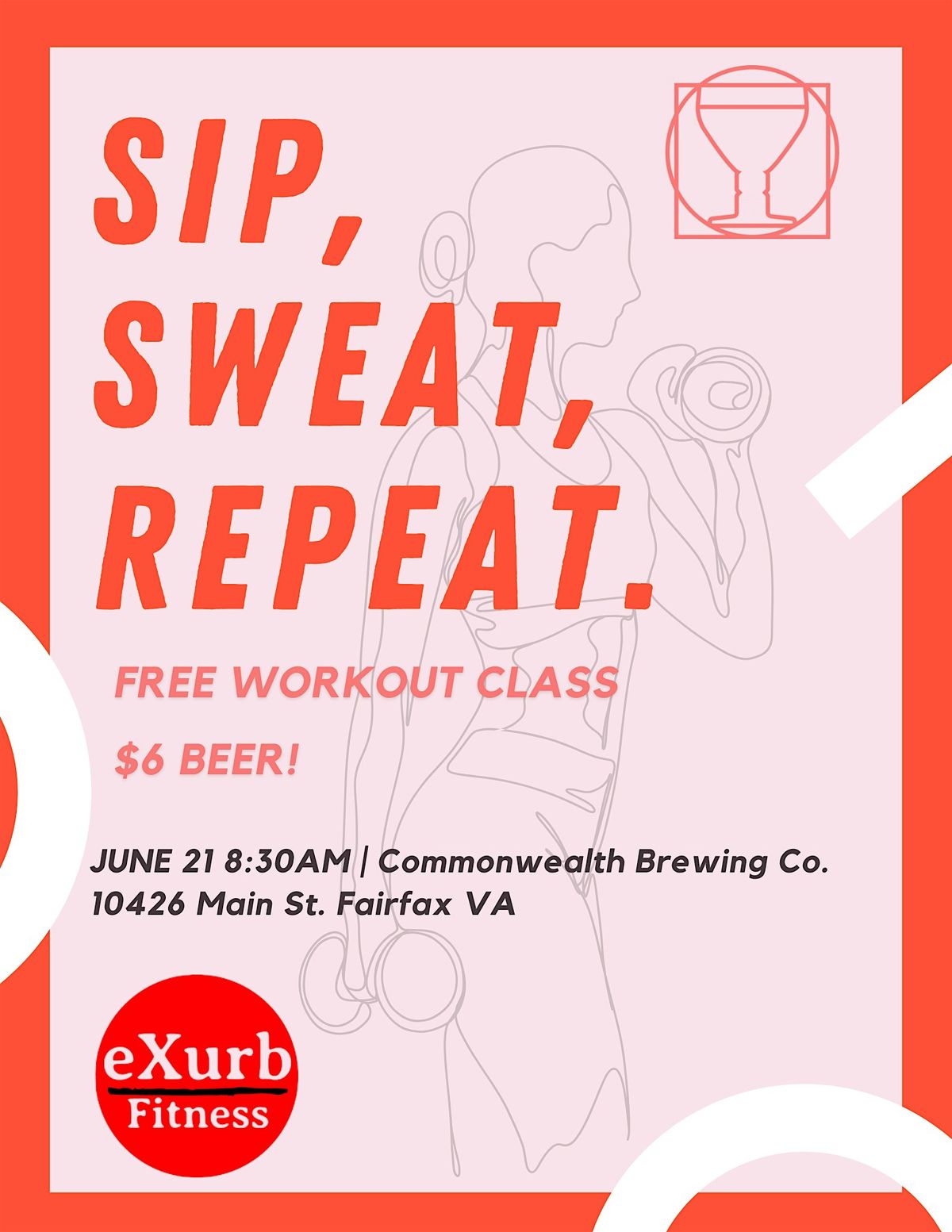 SIP, SWEAT, REPEAT., 21 June | Event in Fairfax | AllEvents