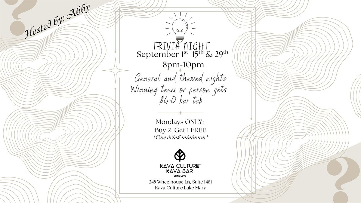 Trivia Night! | Event in Lake Mary | AllEvents