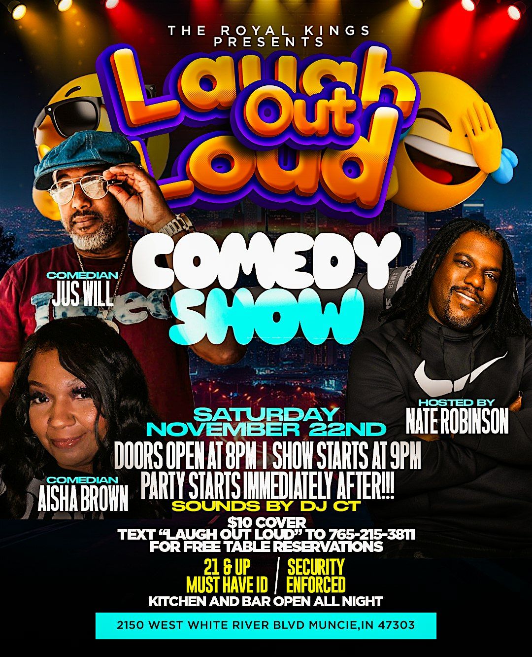 “Laugh Out Loud” Comedy Show hosted by Nate Robinson, 22 November | Event in Muncie | AllEvents