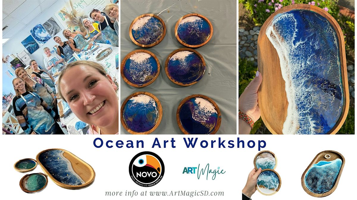 Paint and Sip: Kombucha + Ocean Resin Art at Novo Brazil | Imperial Beach, 19 August | Event in Imperial Beach