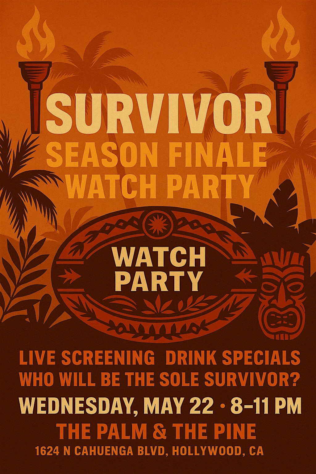 SURVIVOR FINALE WATCH PARTY @ The Palm & The Pine, 21 May | Event in Los Angeles | AllEvents