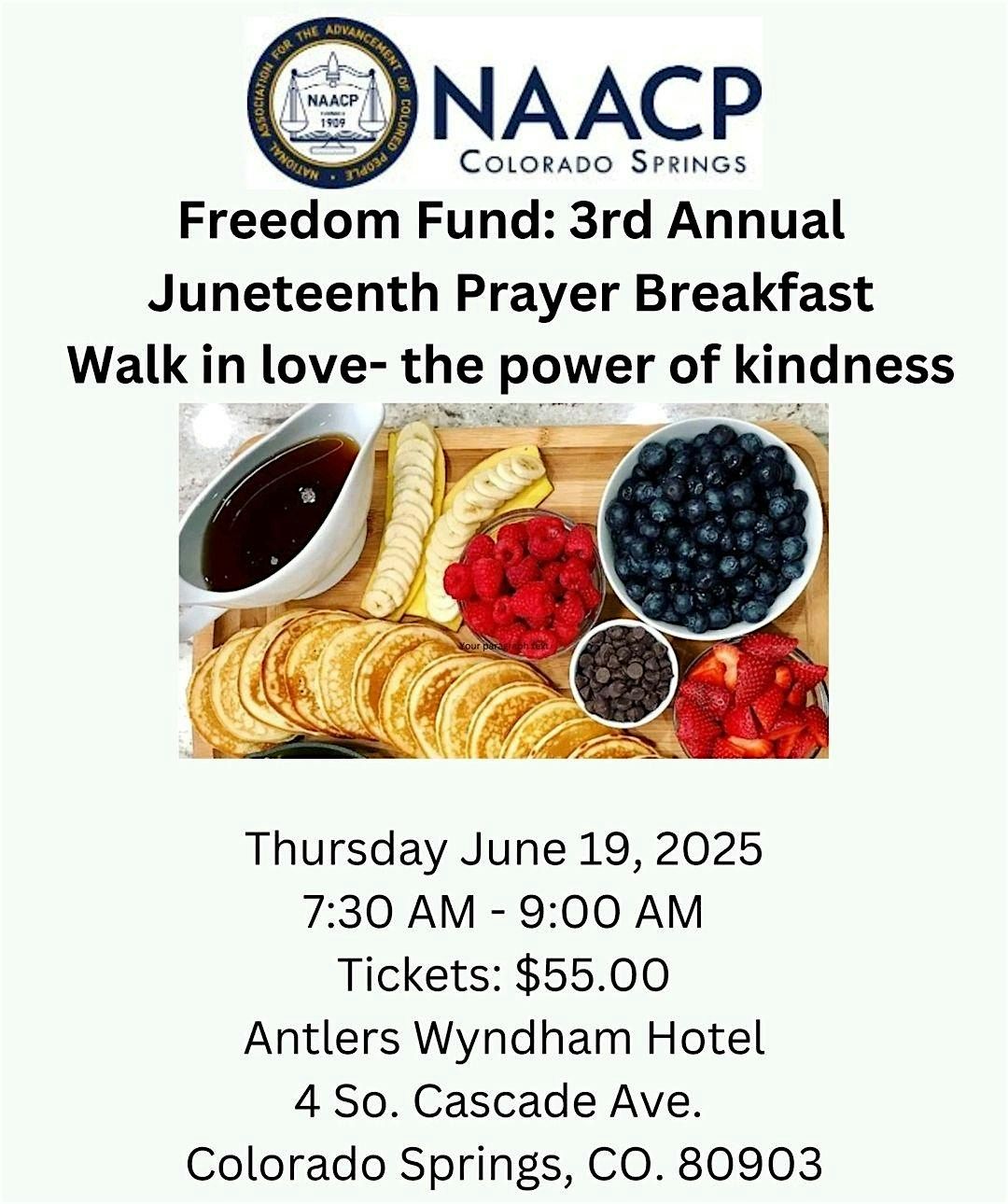 NAACP - COS Branch: Freedom Fund 3rd Annual Juneteenth Prayer Breakfast | Event in Colorado Springs | AllEvents