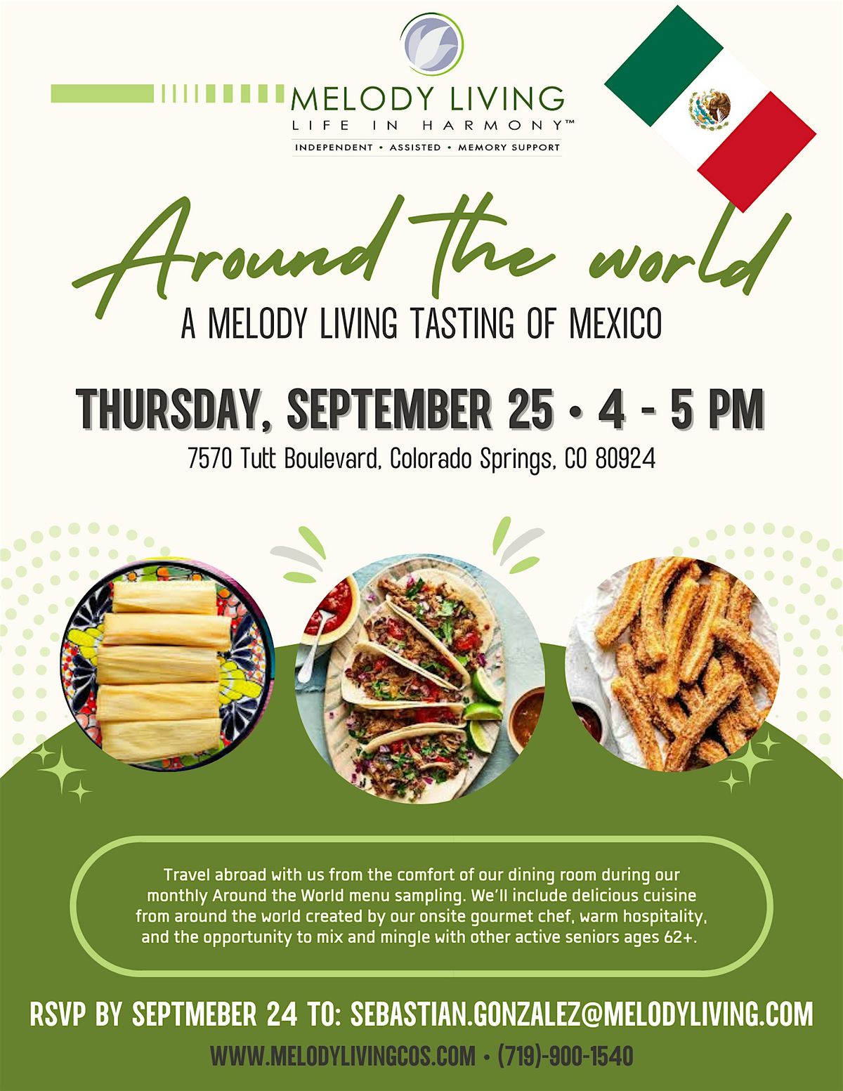 Around the World: A Melody Living Tasting of Mexico, 25 September | Event in Colorado Springs | AllEvents