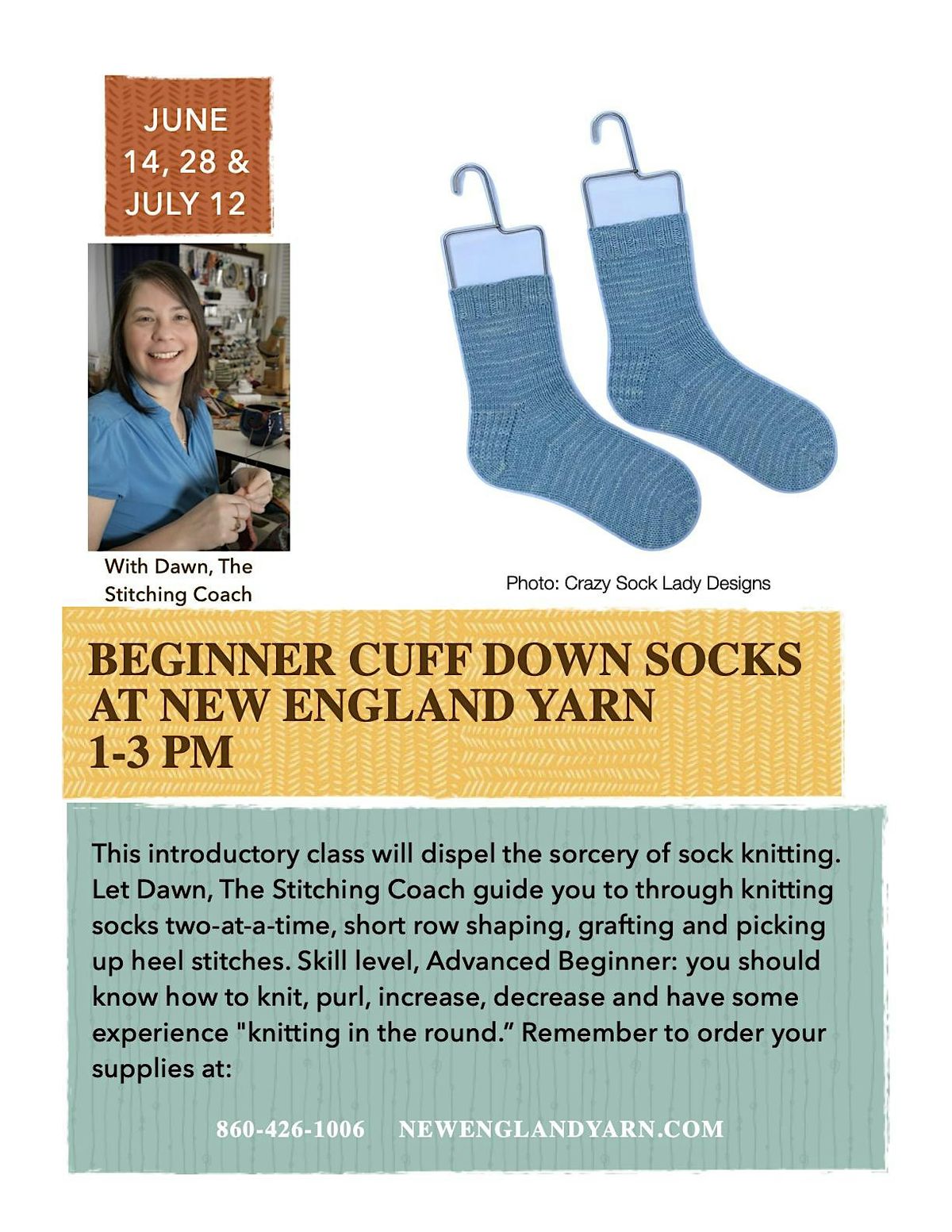 Beginner Cuff Down Socks, 14 June | Event in Southington | AllEvents