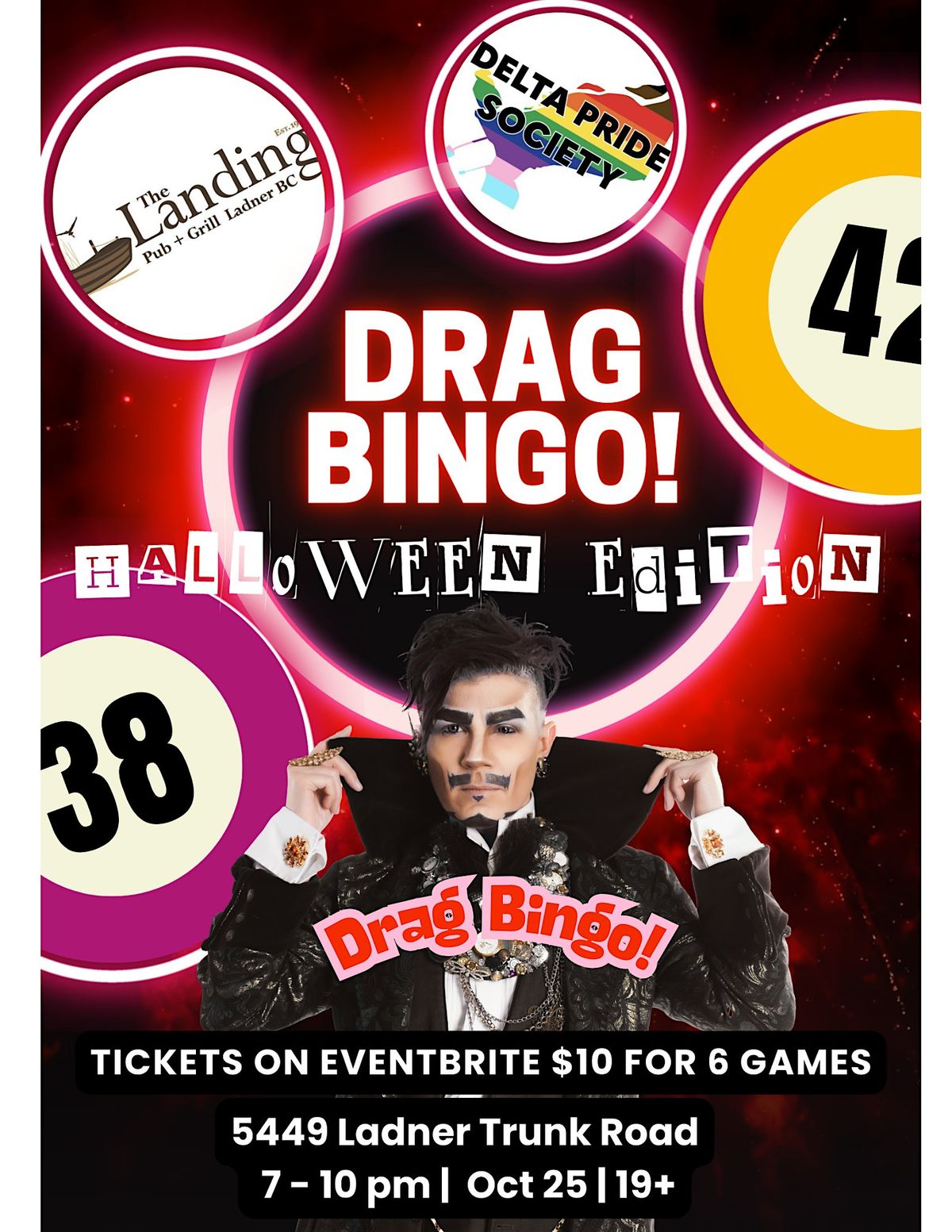 The Landing Pub Drag Bingo- Halloween Edition, 25 October | Event in Delta | AllEvents