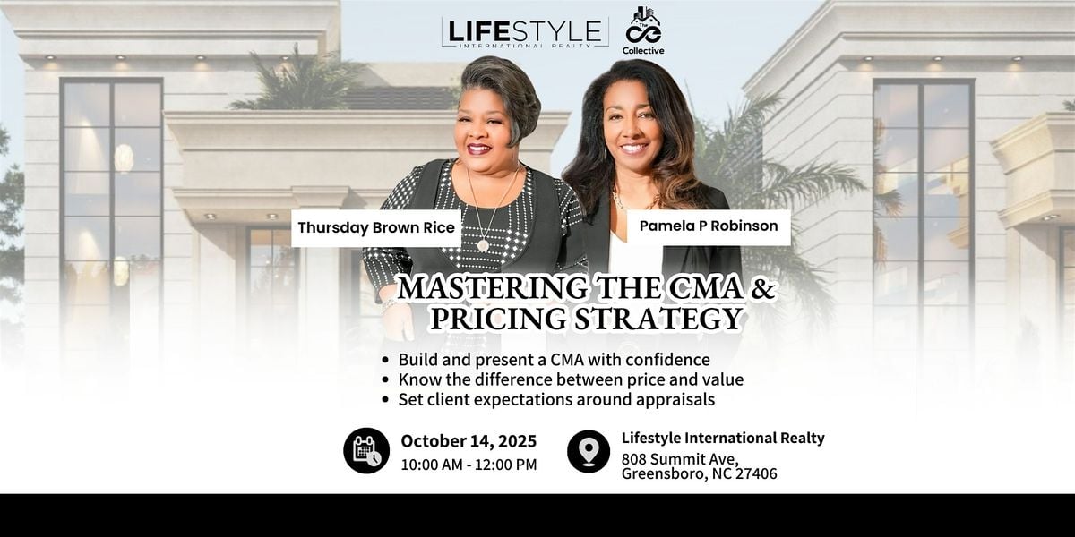 Mastering the CMA & Pricing Strategy with CE Collective, 14 October | Event in Greensboro | AllEvents