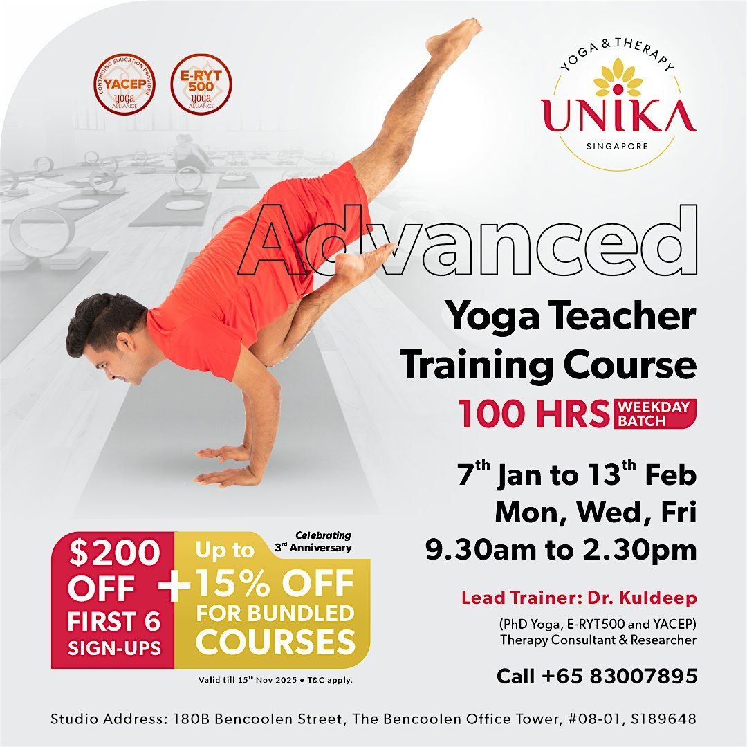 100 hours Advanced Yoga Teacher Training Course, 7 January | Event in Singapore | AllEvents