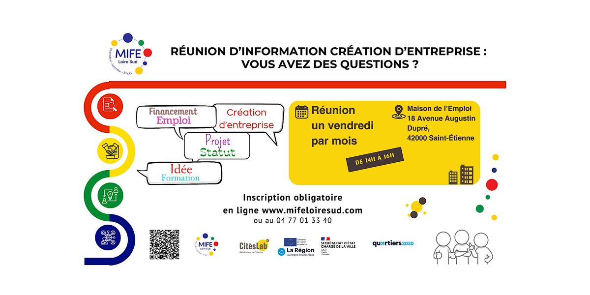 Création d'entreprise : Parlons-en !, 30 January | Event in Saint-Étienne | AllEvents