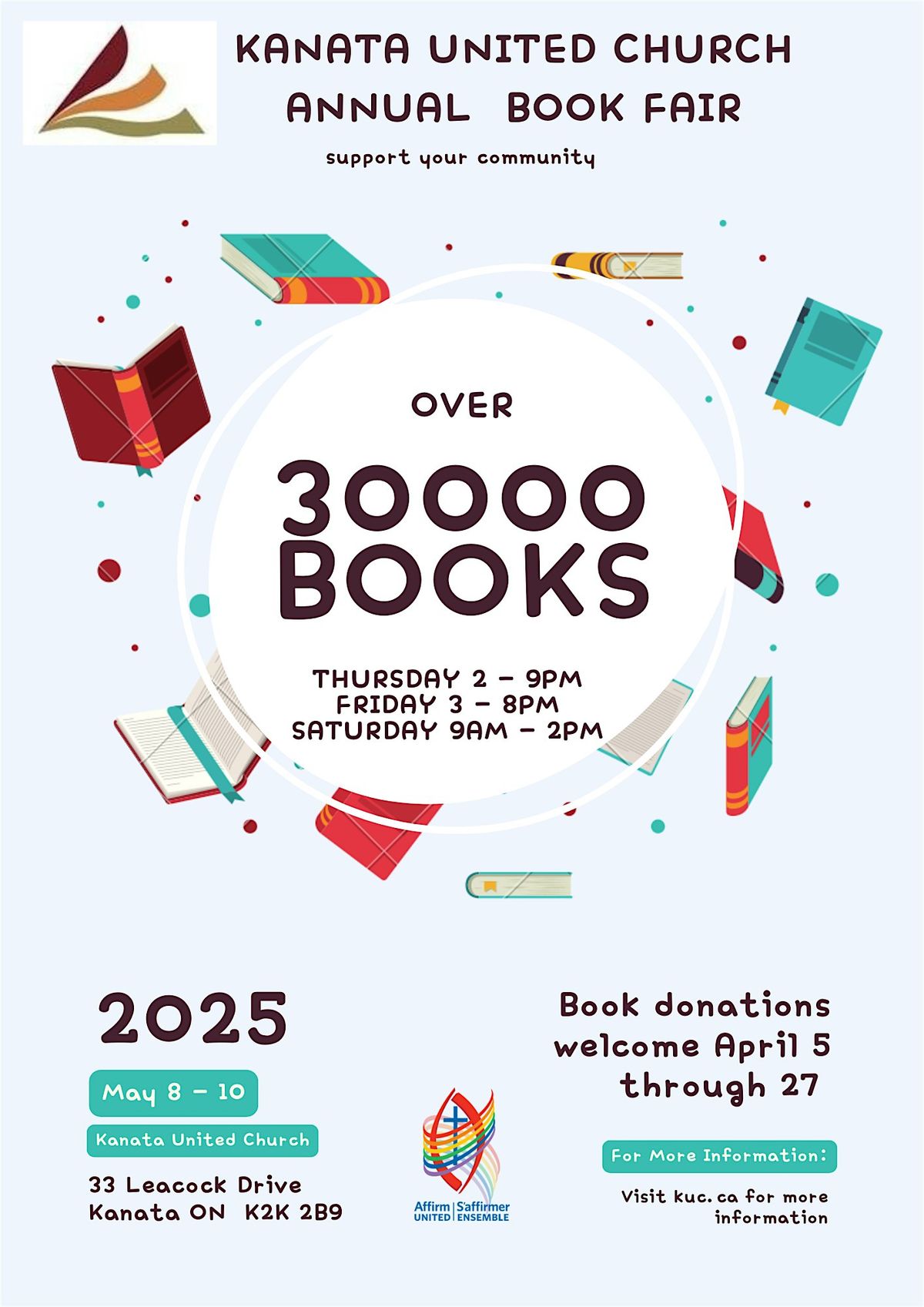 Kanata United Church Annual Book Fair  May 8-10, 8 May | Event in Ottawa | AllEvents