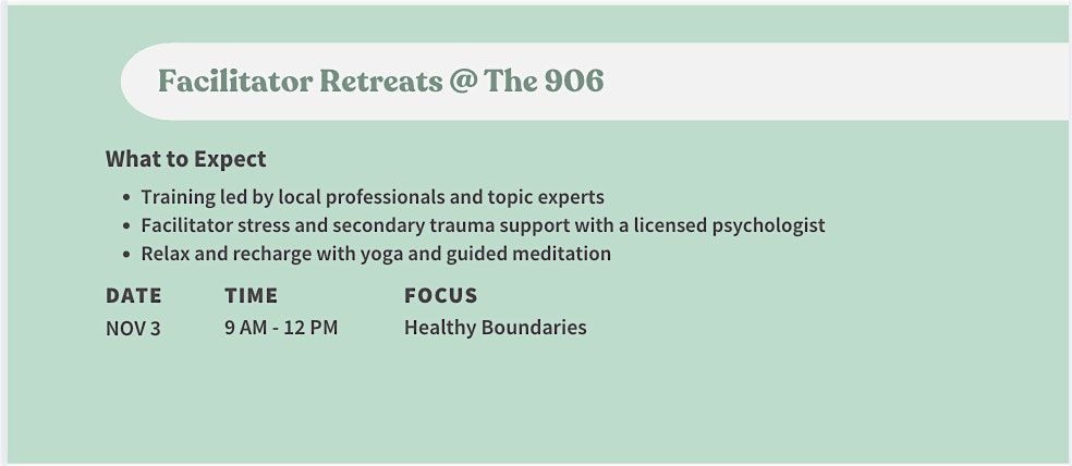 Treetops Facilitator Retreats @ The 906, 3 November | Event in Grand Rapids | AllEvents