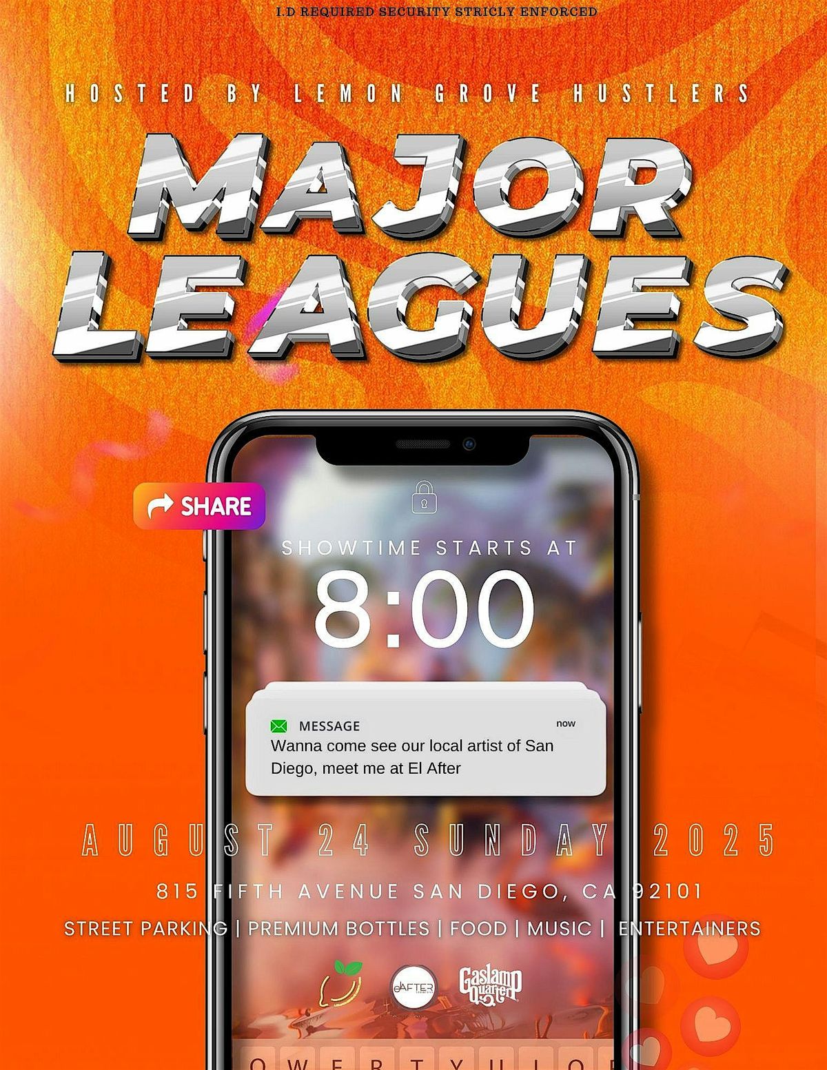 MAJOR LEAGUES 7 HIP HOP/RNB/AFROBEAT EVENT, 24 August | Event in San Diego | AllEvents