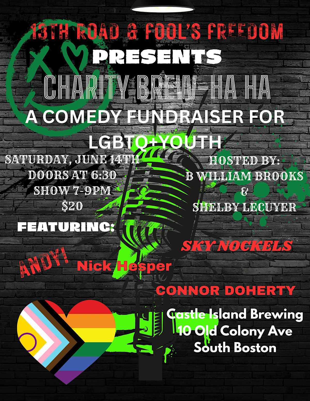 Charity Brew-Ha Ha: A Comedy Fundraiser for LGBTQ Youth, 14 June | Event in Boston | AllEvents