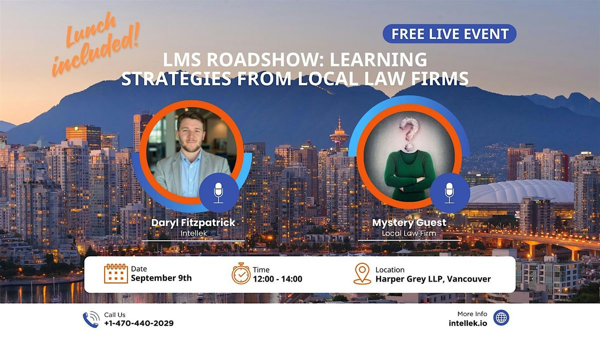 Intellek LMS Roadshow Vancouver: Learning Strategies from Local Law Firms, 9 September | Event in Vancouver