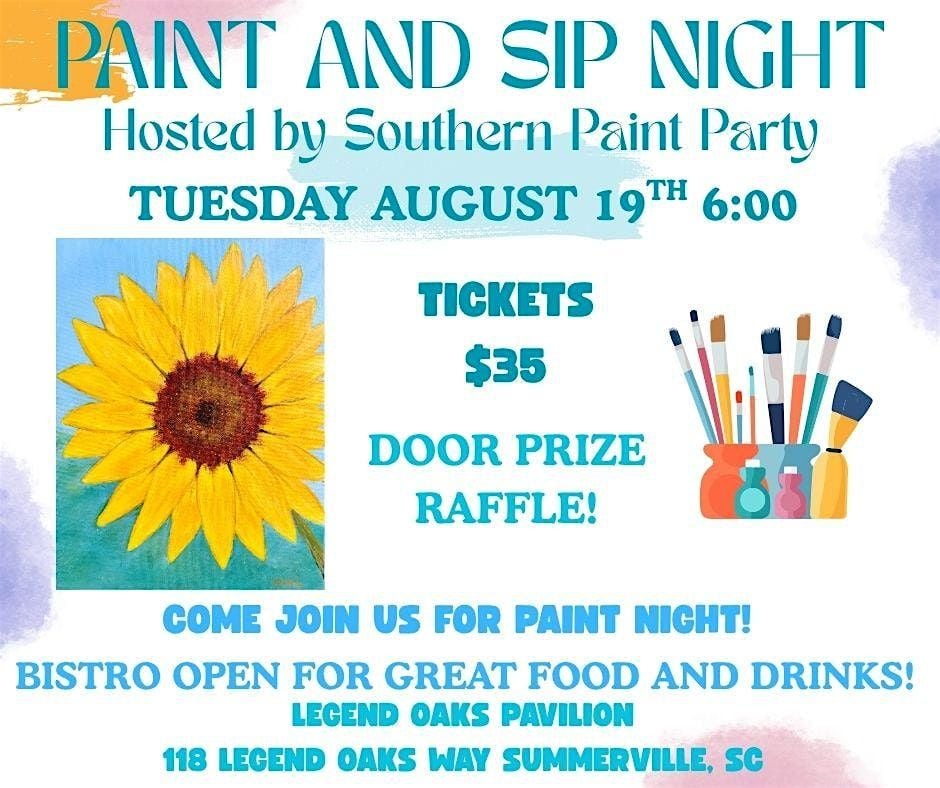 Paint & Sip Night, 19 August | Event in Summerville | AllEvents
