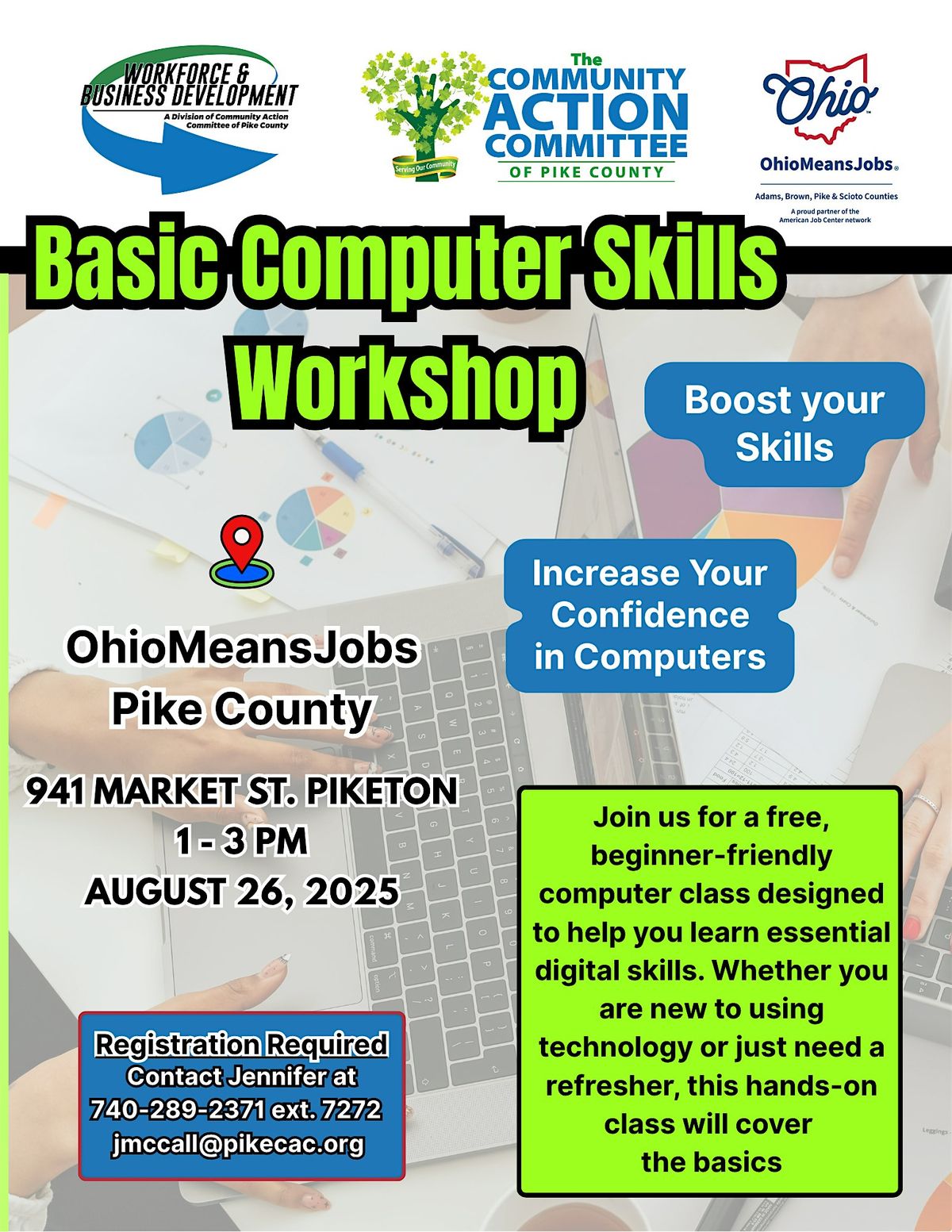 Basic Computer Skills Workshop, 26 August | Event in Piketon | AllEvents