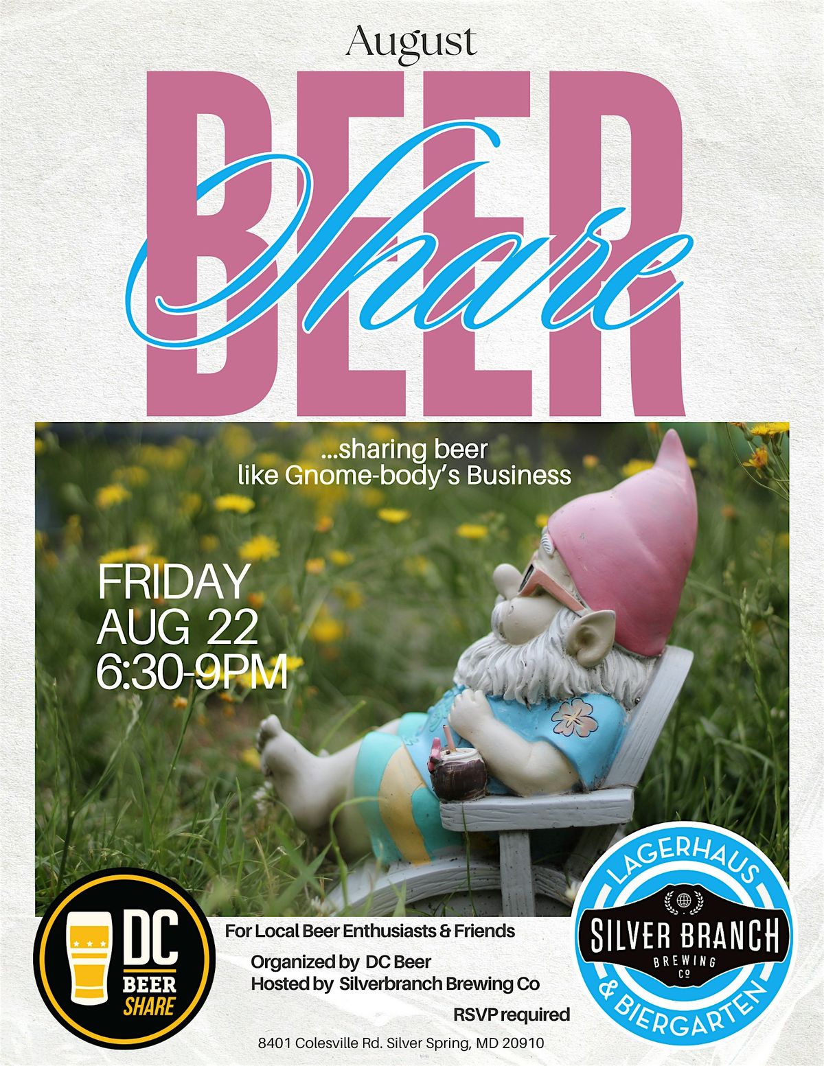 August Beer Share at Silver Branch Brewing Co., 22 August | Event in Silver Spring | AllEvents