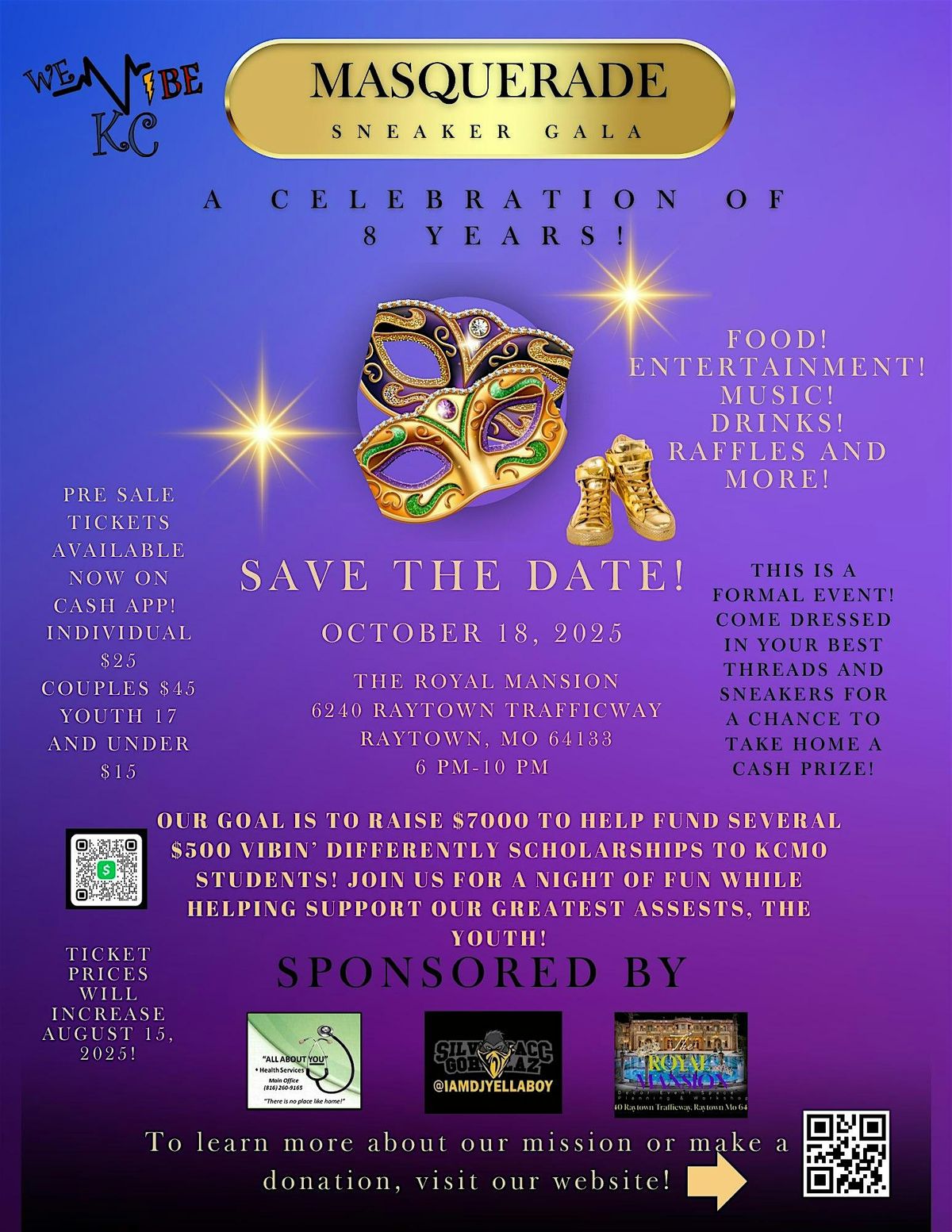 We VIBE KC Masquerade Sneaker Gala, 18 October | Event in Raytown | AllEvents