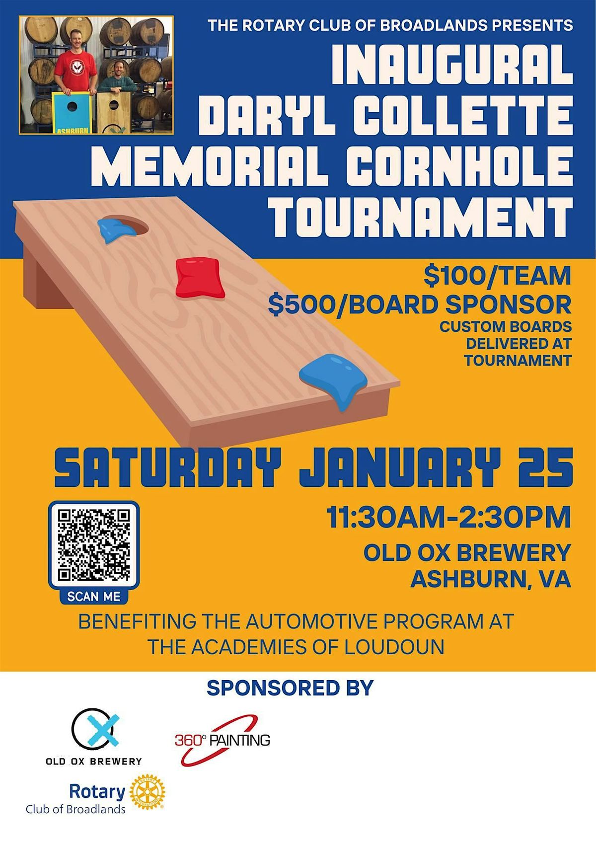 2nd Annual Daryl Collette Memorial Cornhole Tournament, 23 April | Event in Aldie | AllEvents