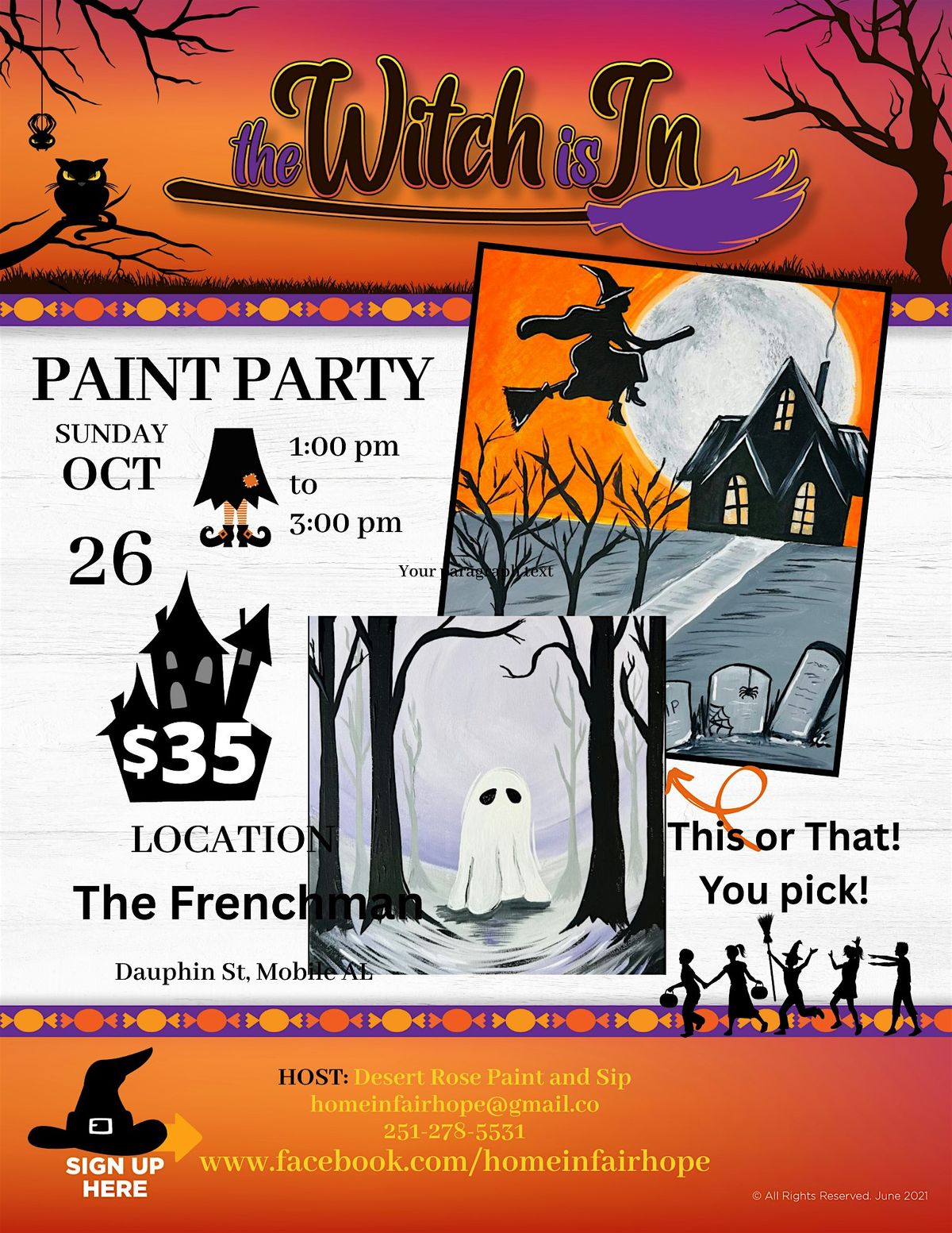 Witch and Ghost Paint and Sip Party at The Frenchmen!, 26 October | Event in Mobile | AllEvents