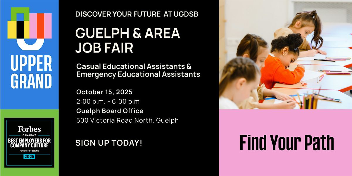 Job Fair Guelph & Area - Casual EAs & Emergency EAs - October 15, 2025, 15 October | Event in Guelph