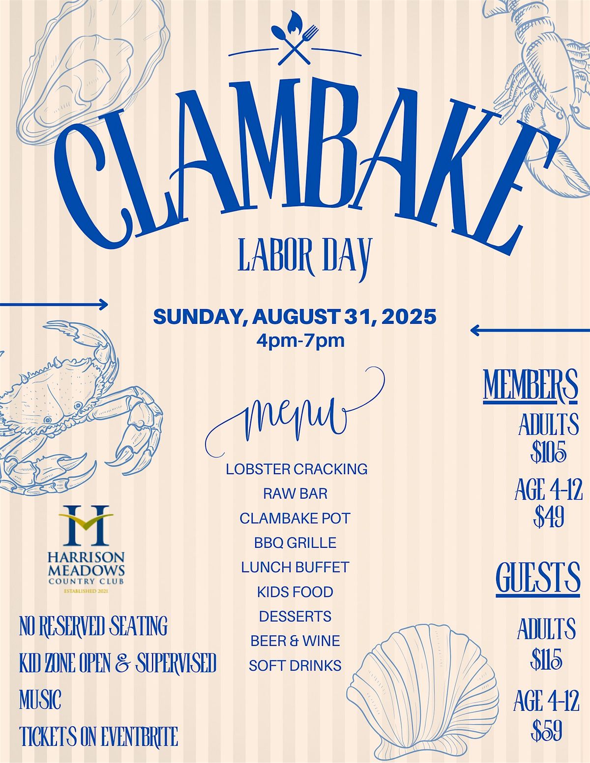 Harrison Meadows Labor Day Clambake 2025, 31 August | Event in Harrison | AllEvents
