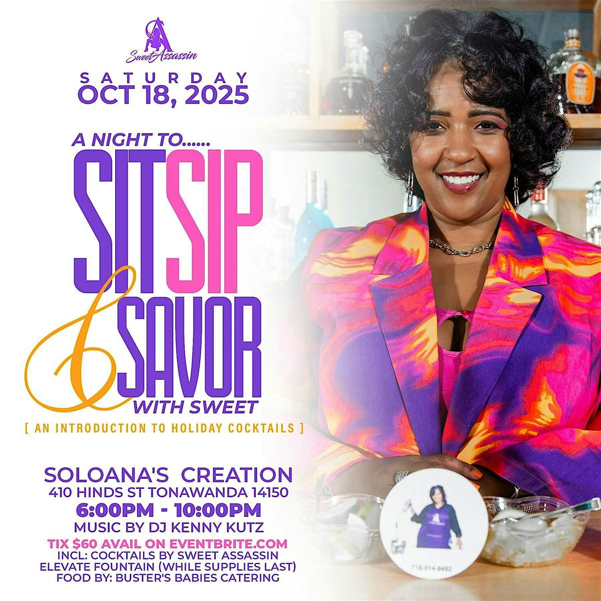 A Night to Sit, Sip and Savor with Sweet, 18 October | Event in Tonawanda | AllEvents
