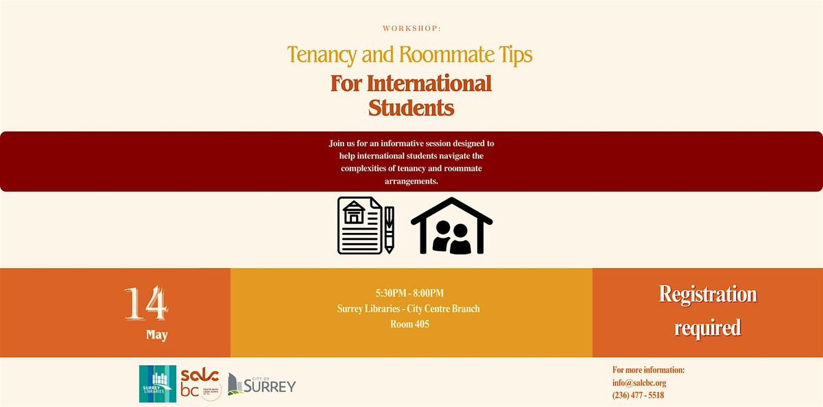 Tenancy and Roommate Tips for International Students, 14 May | Event in Surrey | AllEvents