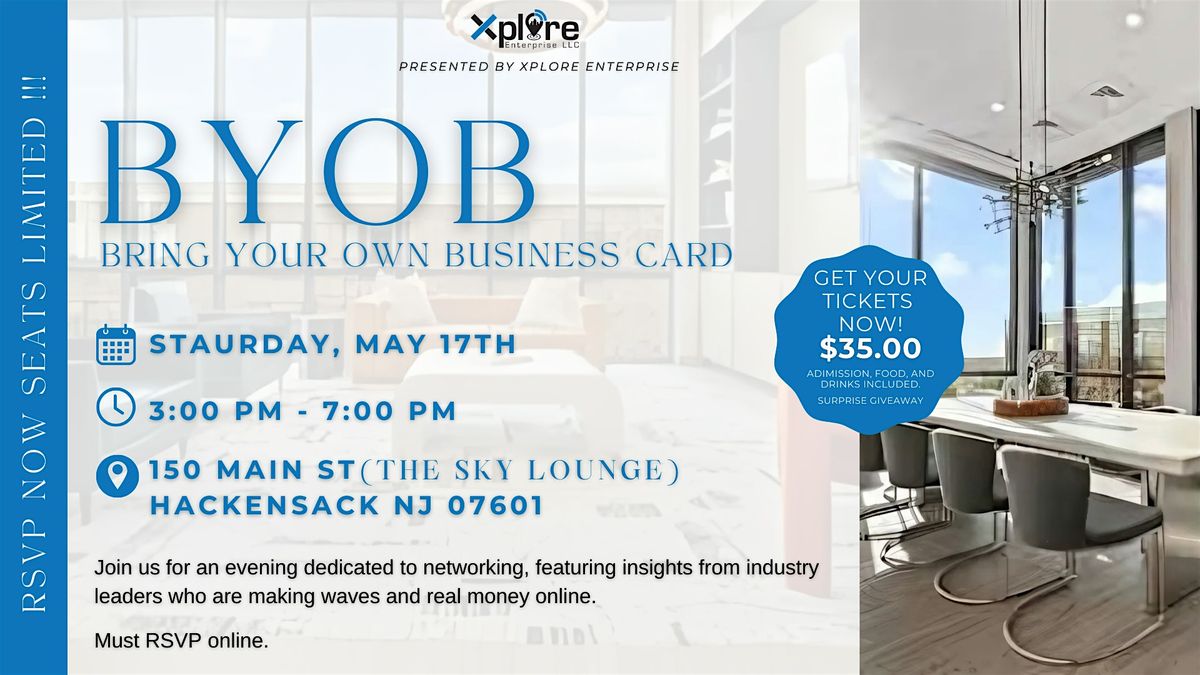 BYOB NJ- Bring Your Own Business Card Networking Event, 17 May | Event in Hackensack | AllEvents