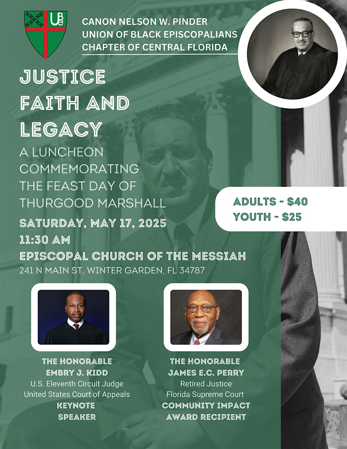 Feast Day of Thurgood Marshall Luncheon, 17 May | Event in Winter Garden | AllEvents