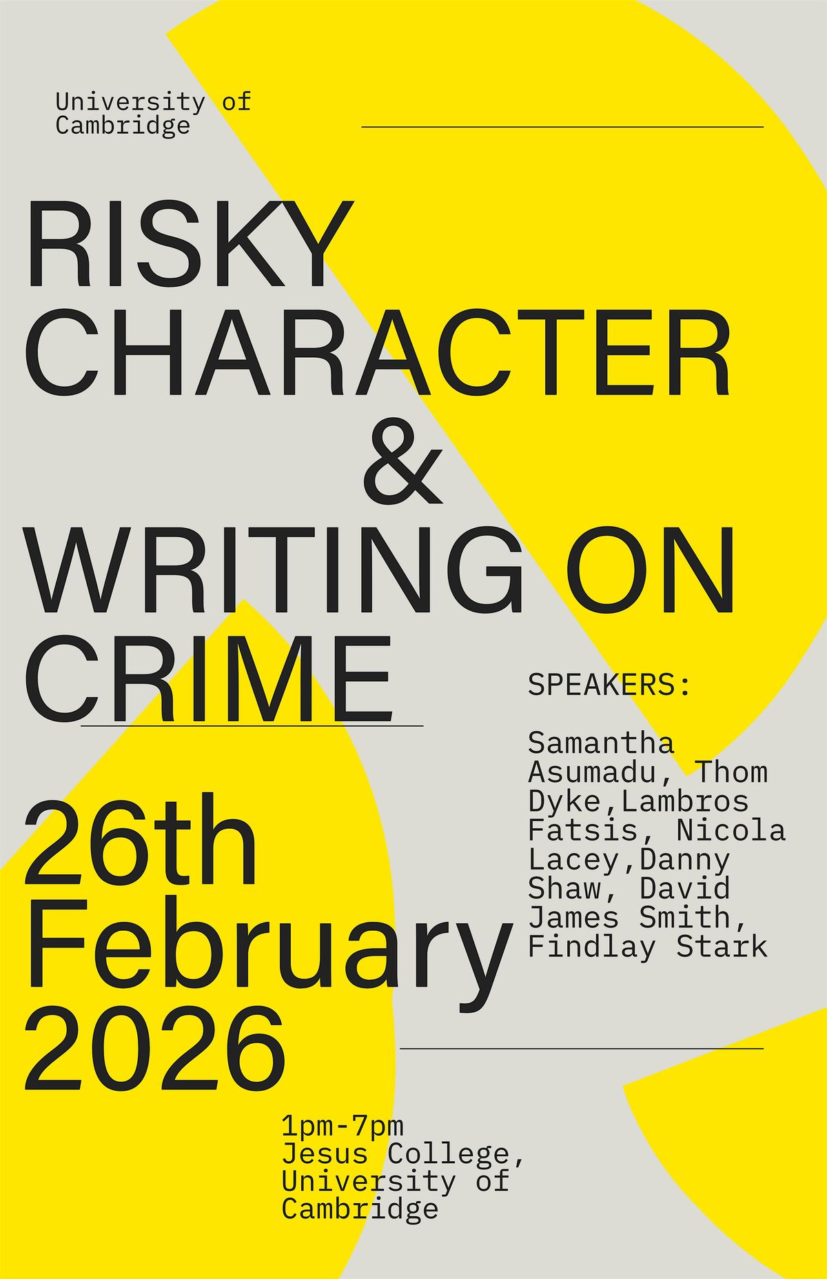 Risky Character in Crime and Writing on Crime, 26 February | Event in Cambridge | AllEvents