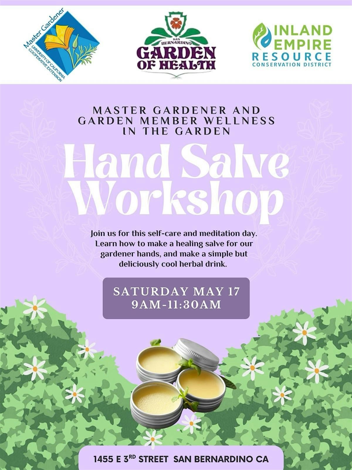 Hand Salve Workshop, 17 May | Event in San Bernardino | AllEvents