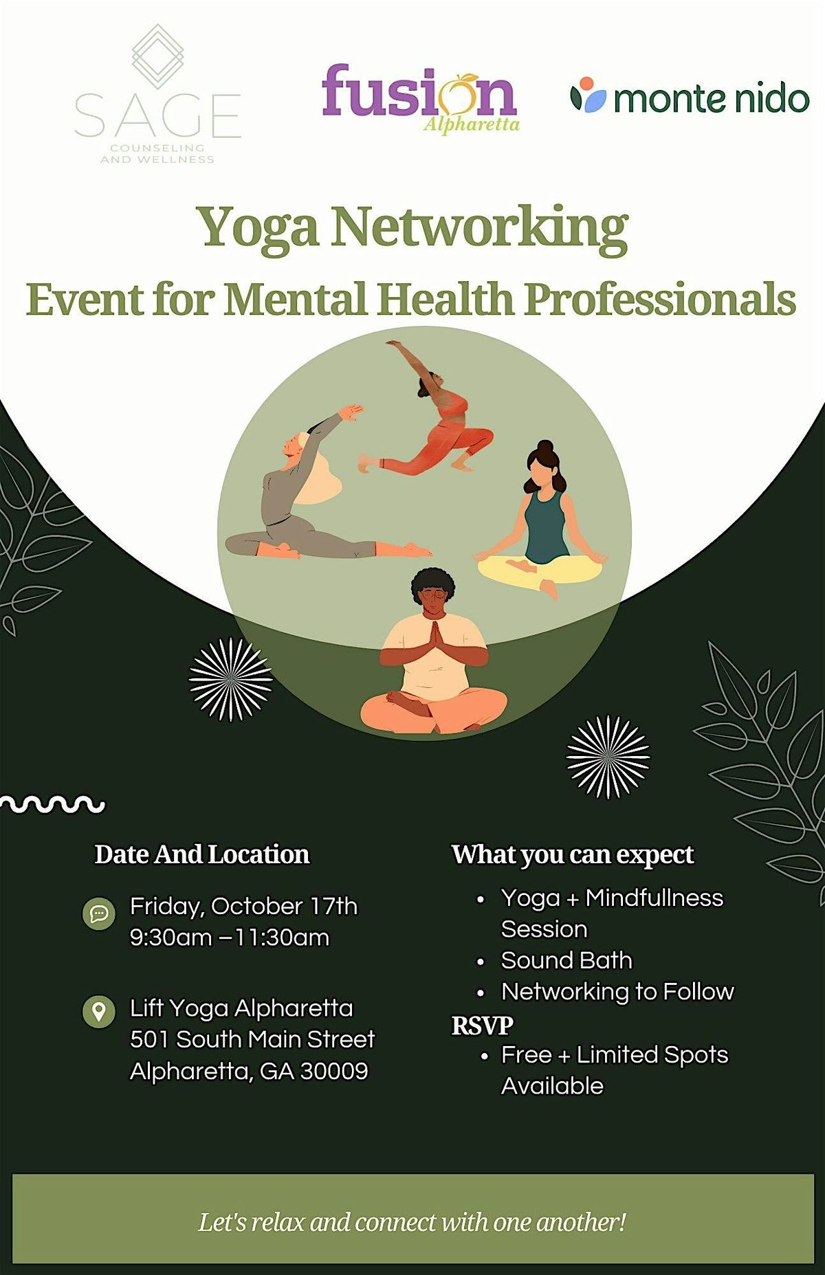 Rest and Reset: Yoga Networking for Mental Health Professionals, 17 October | Event in Alpharetta | AllEvents