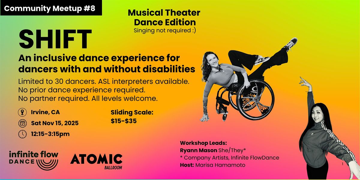 SHIFT: An inclusive dance event for dancers with and without disabilities, 15 November | Event in Irvine | AllEvents