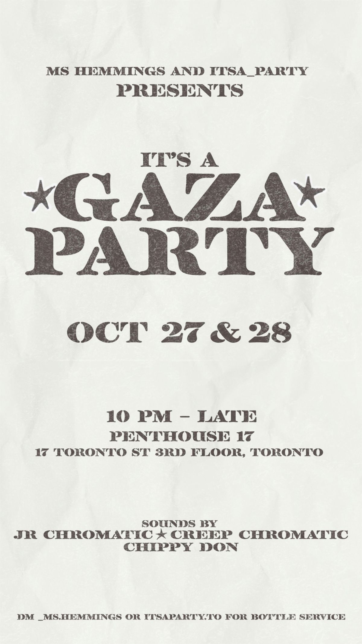 It’s A Gaza Party (DAY 2 - Oct 27), 27 October | Event in Toronto | AllEvents
