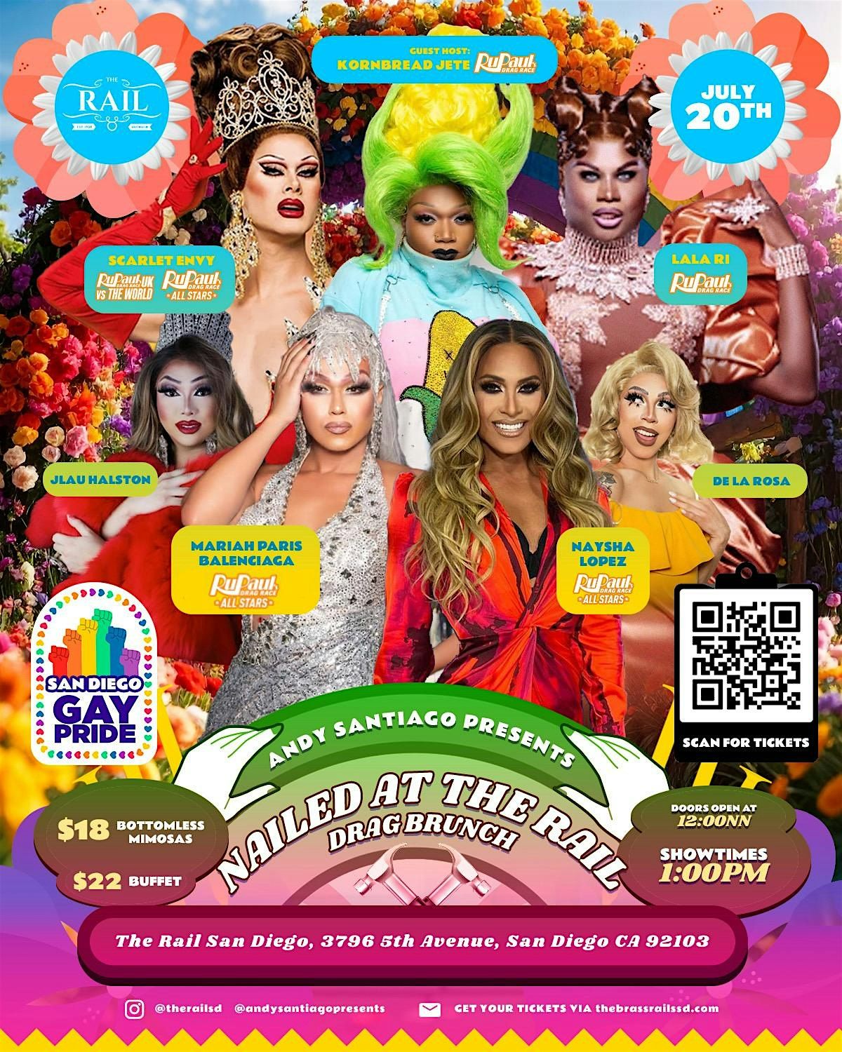 NAILED at THE RAIL DRAG BRUNCH, 31 August | Event in San Diego | AllEvents